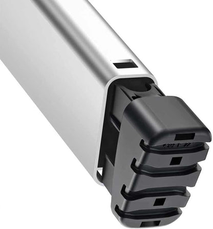 Hailo Folding Step Stool, 5 - Step Ladder with Multipurpose Tray for Garage, Home & Kitchen – L60 Silver | Sturdy Aluminum Construction, Slip - Resistant Feet, High Safety Rail - KI Home