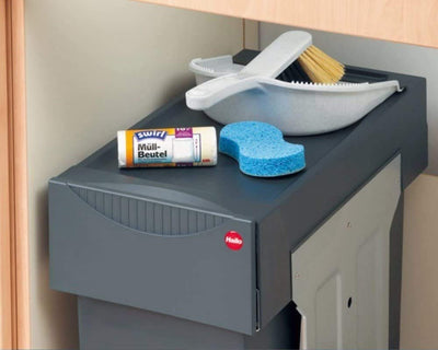Hailo Tandem 30 Liters Pullout Bottom Mount Double Bin Trash System with Over Travel Slides Made in Germany - KI Home