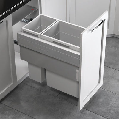 Hailo US Cargo 15 Kitchen Waste Bin - 52 Liters (1x37L + 1x15L Bins), Soft - Close Pull - Out - KI Home