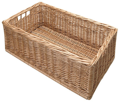 Hand Woven Wicker Basket with Handles – Free Standing Storage Solution - KI Home