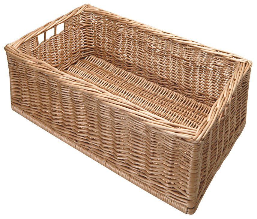 Hand Woven Wicker Basket with Handles – Free Standing Storage Solution - KI Home
