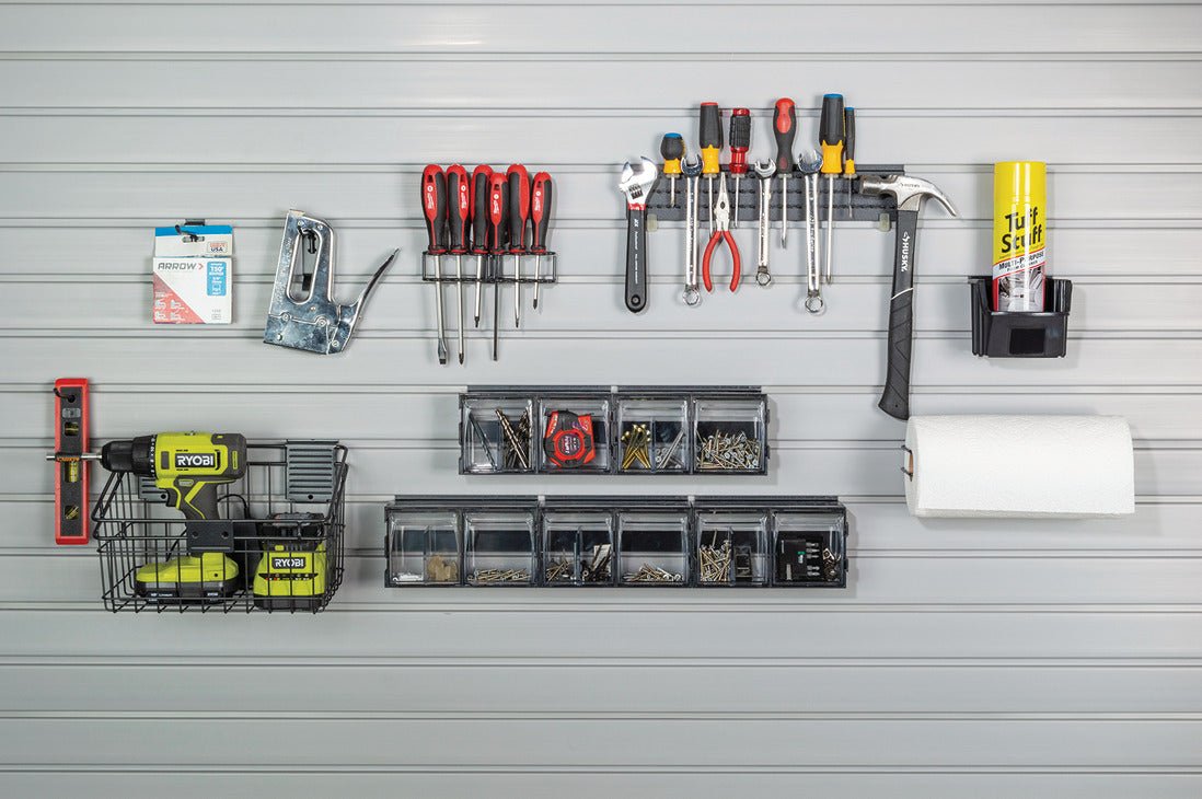 HandiWALL® 12 - Piece Workbench Accessory Kit - Locking Hooks, Baskets & Tool Holders, Graphite - KI Home