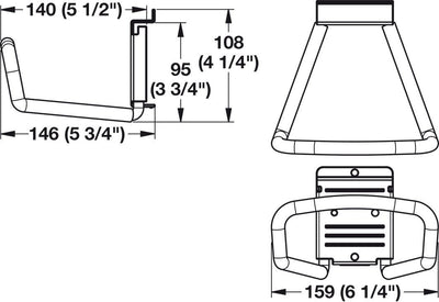 HandiWall 4" Loop Hook with Locking Bracket for Slatwall Panels - KI Home