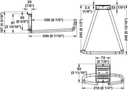 HandiWall 8" Loop Hook with Locking Bracket for Slatwall Panels - KI Home