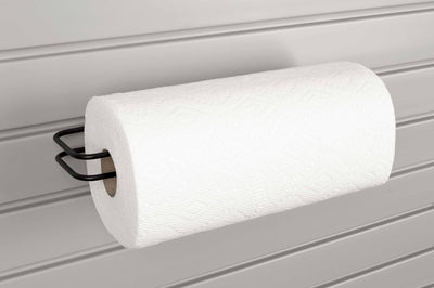 HandiWall Black Steel Paper Towel Holder - Slatwall Mount for Garage & Workshop - KI Home