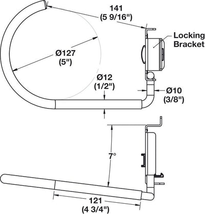 HandiWall Fat Tire Bike Hook with Locking Bracket for Garage Slatwall Panels - KI Home