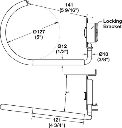 HandiWall Fat Tire Bike Hook with Locking Bracket for Garage Slatwall Panels - KI Home