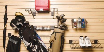 HandiWALL® Golf Accessory Kit with Locks – 6 - Piece Set | Heavy - Duty Steel | Graphite Finish - KI Home