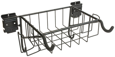 HandiWall Horizontal Bike Rack with Storage Basket | Slatwall Panel Garage Organizer - KI Home