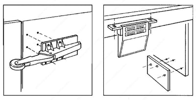 Hands - Free Toe Kick Garbage Can Cabinet Door Opener Foot Pedal with Magentic catch, Counter - plate and Spring - loaded roller arm - KI Home
