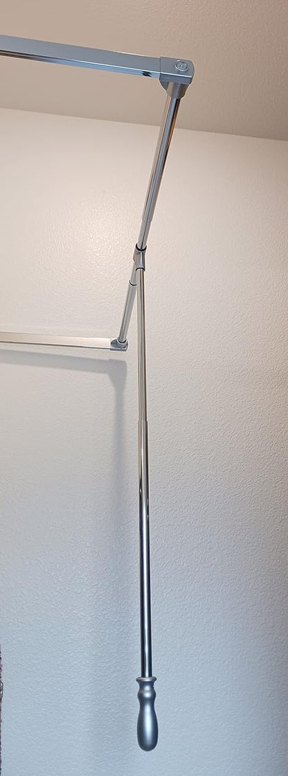 Hardware Resources 45 LB Weight Capacity Soft - Close Heavy - Duty Steel Closet Side - Mounted Wardrobe Lift with Adjustable Width - KI Home