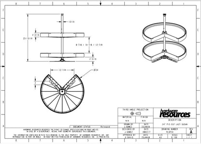 Hardware Resources Pie Cut Shaped Polymer 2 Shelf Lazy Susan for Corner Base Cabinet - KI Home
