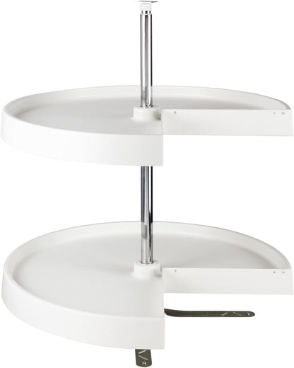 Hardware Resources Pie Cut Shaped Polymer 2 Shelf Lazy Susan for Corner Base Cabinet - KI Home