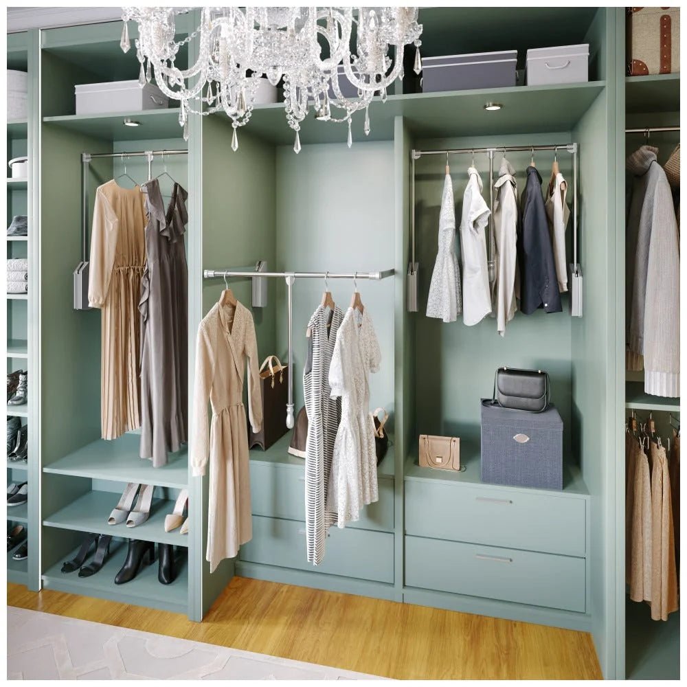 Hardware Resources Soft-Close Heavy-Duty Wardrobe Lift – 45 lb Capacity - KI Home