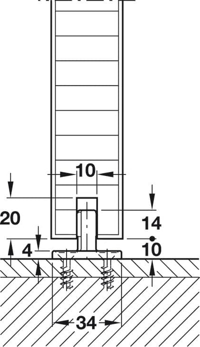 HAWA Junior 40/Z Single 88 Lb. Sliding Door Hardware Fitting Set Top Hung System with Upper Track 4' 7 1/8" up to 6' 6 3/4" - KI Home