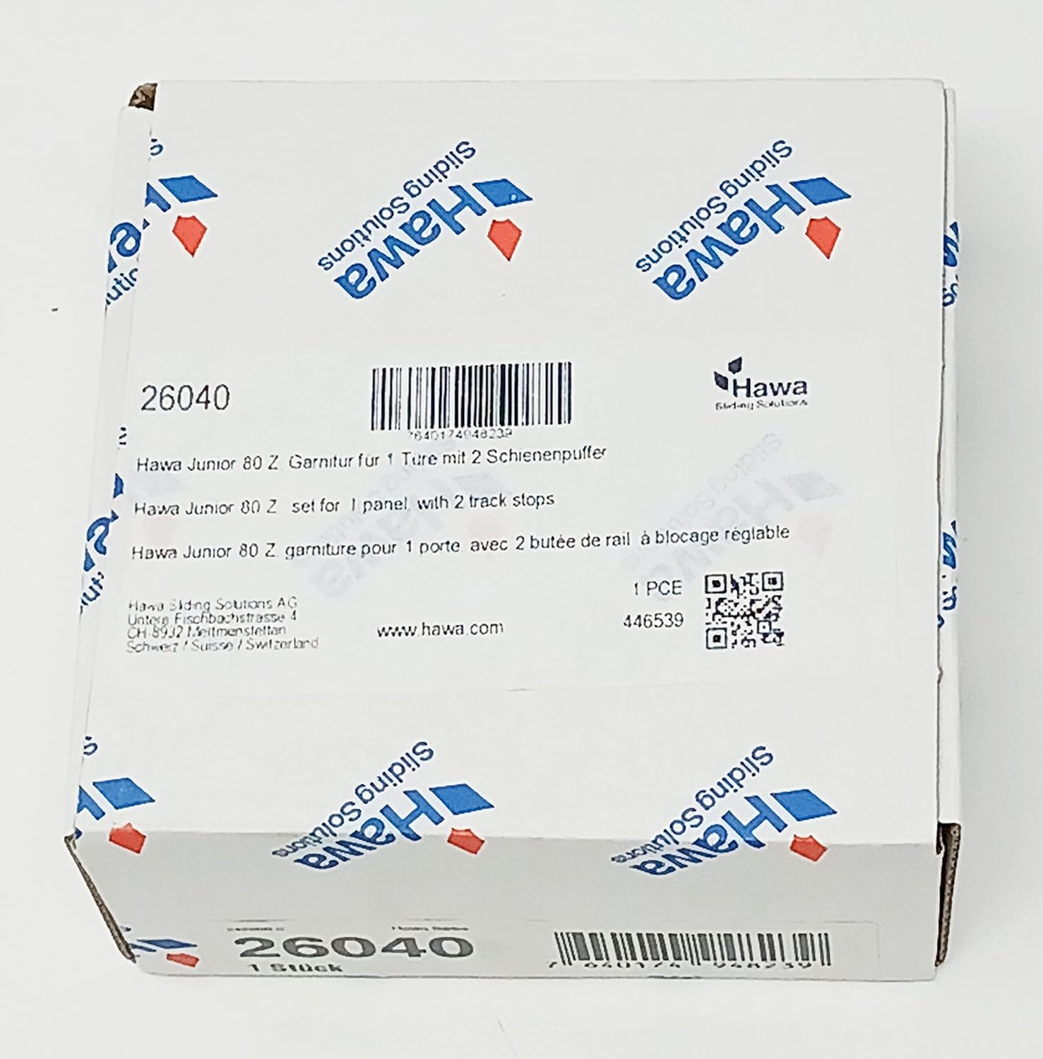 HAWA Junior 80/Z Single 176 Lb. Sliding Door Hardware Fitting Set Top Hung System with Upper Track 4’ 7 1/8" Up To 8’ 2 7/16" Length - KI Home