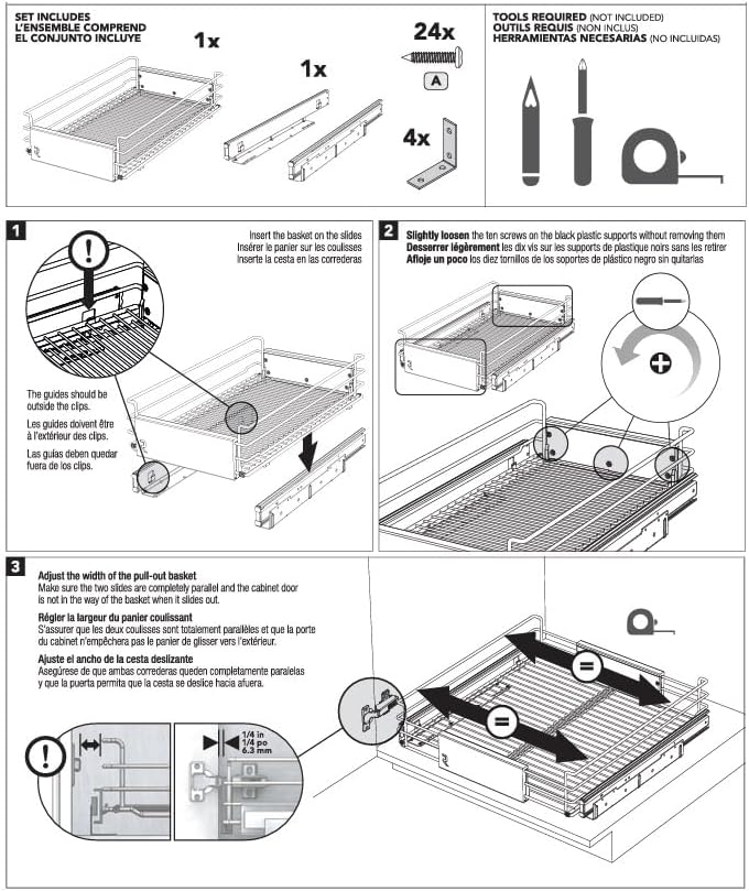 Heavy - Duty Steel Adjustable Pullout Wire Basket Pots, Pans, Lid Cookware, Pantry Cabinet Organizer - KI Home
