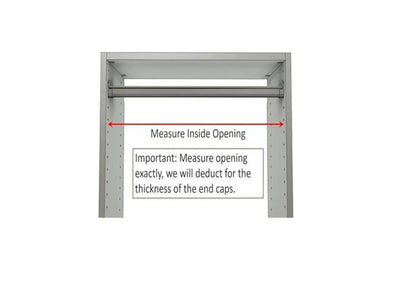 Custom Cut-to-Size Concave Closet Rod | Made-to-Order Wardrobe Hanging Rod with Supports