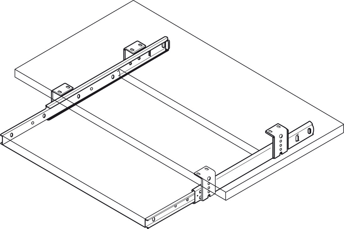 Accuride 2109 Keyboard/Pencil Drawer Top Mounted Slide, 3/4" Extension, 75 lbs Weight Capacity