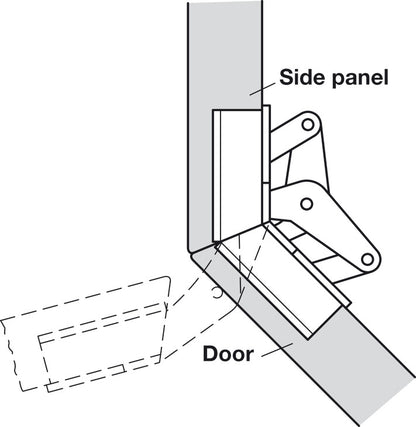 Hafele Miter Flap Cabinet Steel Hinge GS 45/90 1.5mm (1/20'') Wide with 135° Opening Angle for Doors and Flaps