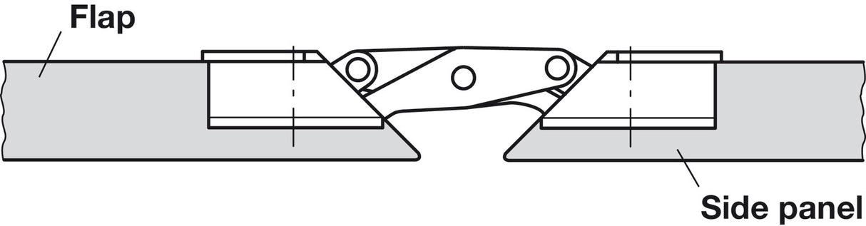 Hafele Miter Flap Cabinet Hinge 1.5mm (1/20'') Wide with 90° Opening Angle for Doors and Flaps