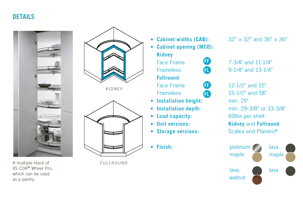 Vauth-Sagel VS COR® Wheel Pro Scalea Kidney 2-Shelf Independently Rotating Lazy Susan