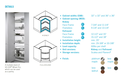 Vauth-Sagel VS COR® Wheel Pro Scalea Kidney 2-Shelf Independently Rotating Lazy Susan