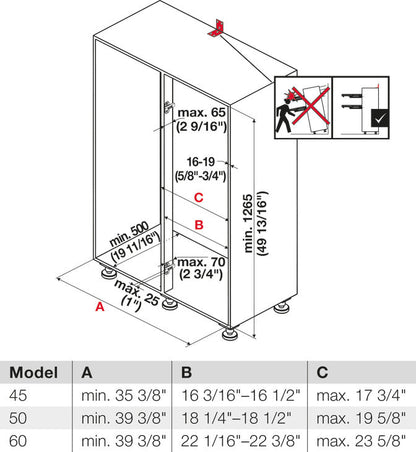 Kesseböhmer Highboard Post Kit for LeMans II, Min. 50" Cabinet Height - KI Home