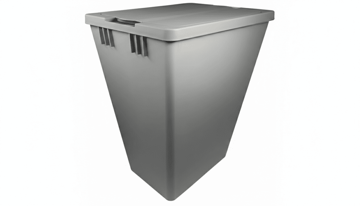 Kessebohmer Premium Replacement Trash Bin with Lid - 36 Qt (34L) or 52 Qt (49L) - Champagne, Gray, or White - KI Home