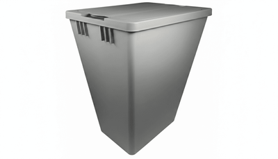 Kessebohmer Premium Replacement Trash Bin with Lid - 36 Qt (34L) or 52 Qt (49L) - Champagne, Gray, or White - KI Home