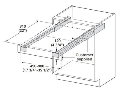 Kessebohmer Top Flex Pullout Heavy - Duty Kitchen Table System Fittings Kit - KI Home