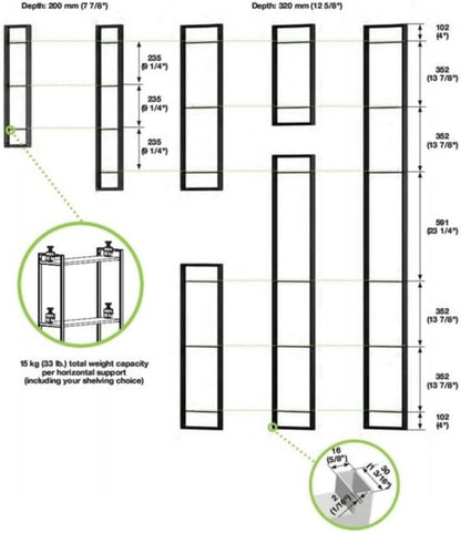 Kessebohmer YouK Clever Modular Organizational Storage Open Shelving System for Any Room Kitchen Bathroom Living Room Closet and Office - KI Home