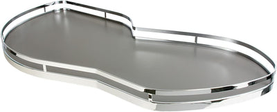 Lemans II Set 2 - Shelf Lazy Susan with Soft - Close for Blind Base Corner Cabinets Chrome and Anthracite Model 45 Swing Left - KI Home