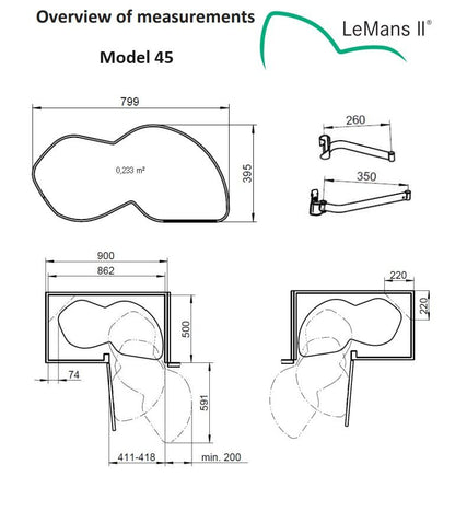 Lemans II Set 2 - Shelf Lazy Susan with Soft - Close for Blind Base Corner Cabinets Chrome and Maple Model 60 Swing Left - KI Home