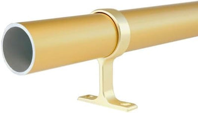 Matte Brass Custom Cut - to - Size 1 - 5/16 Inch Diameter Round Wardrobe Closet Rod with End Supports | Heavy - Duty 14 - Gauge Aluminum (12 - 94 Inches) - KI Home