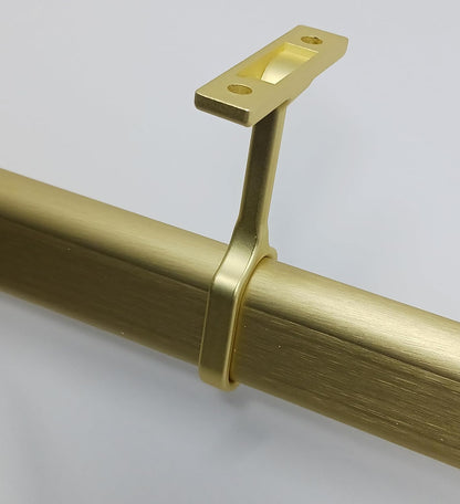 Matte Brass Oval Wardrobe Tube Closet Rod with Two End Caps and Installation Screws - KI Home