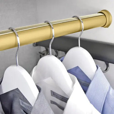 Matte Brass Premium Custom Cut - to - size (12" - 96" long) Wardrobe Rod kit with Protective top cover and End Supports - KI Home