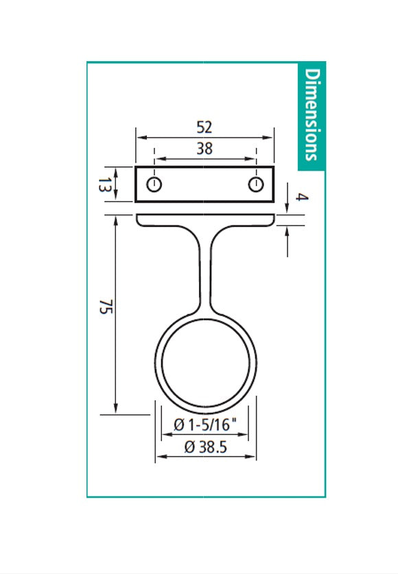 1-5/16" Round Closet Rod Center Support for Wardrobes | Multiple Finishes