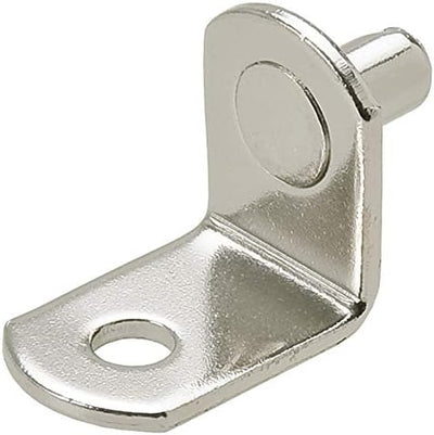 Metal Shelf Support with Securing Screw Hole – Push - In Angled Cabinet and Furniture Shelf Bracket - KI Home