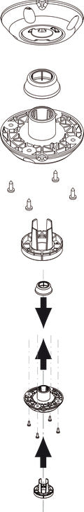 Hafele Lazy Susan Kitchen Pole Complete Set Kit for Wooden Kidney or Full Round Shelves