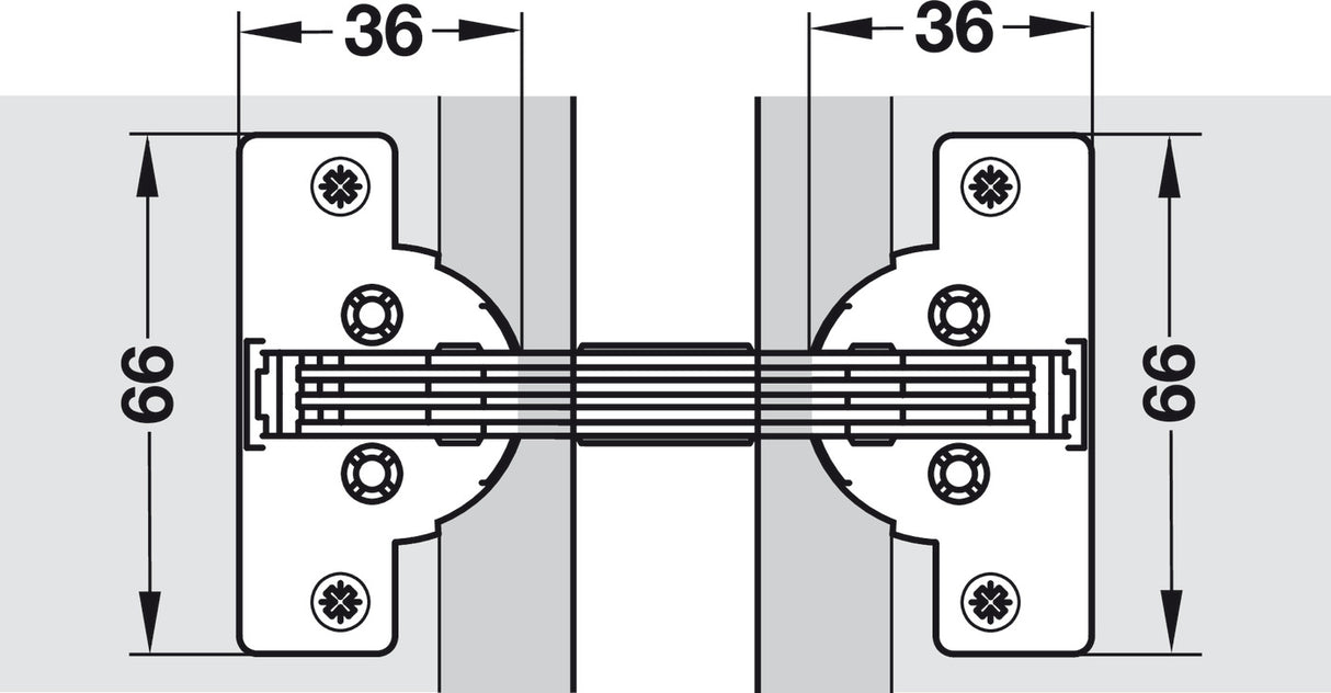 Hafele Miter Flap Cabinet Hinge 1.5mm (1/20'') Wide with 90° Opening Angle for Doors and Flaps