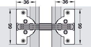 Hafele Miter Flap Cabinet Hinge 1.5mm (1/20'') Wide with 90° Opening Angle for Doors and Flaps