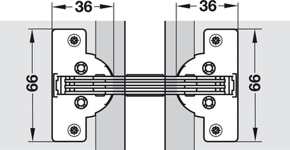 Hafele Miter Flap Cabinet Hinge 1.5mm (1/20'') Wide with 90° Opening Angle for Doors and Flaps
