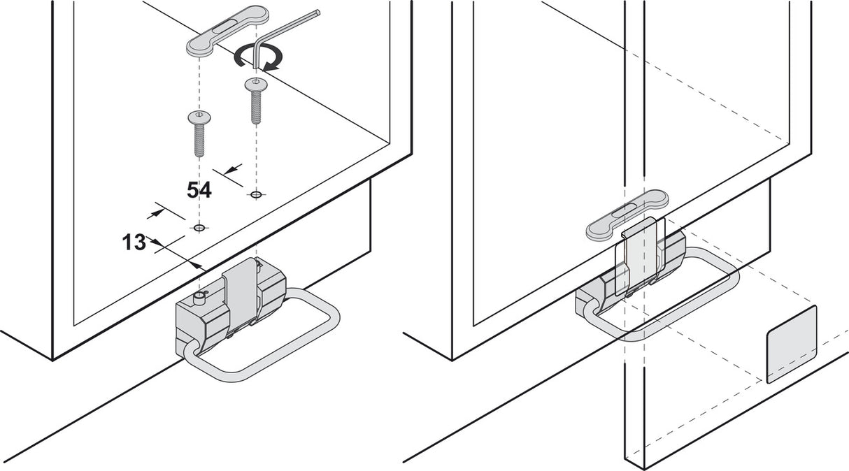 Vauth-Sagel Envi Hands-Free Toe Kick Garbage Can Cabinet Door Opener Pedal Suitable for Frameless Cabinets