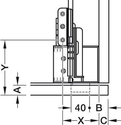 Häfele Accuride 1321 Pro Pocket Pivot Sliding Cabinet Door Hardware