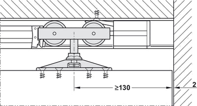 HAWA Junior 80/Z Single Sliding Door Hardware Fitting Set | 176 Lb. Top Hung System without Upper Track