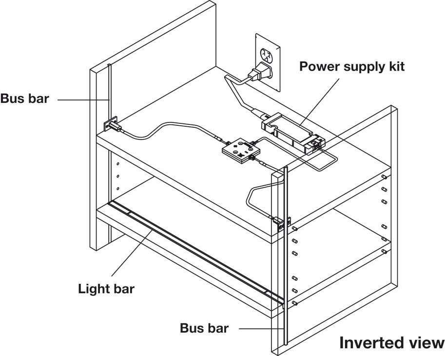 Hafele Wireless Adjustable Lighting Power Supply Kit for Fixed Shelving Systems