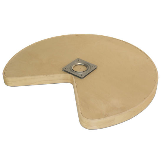 2-Case Pack Wooden Kidney Shaped Shelf-Mounted Revolving Lazy Susan for Corner Cabinets – Birch Finish | Available in 24", 28", 32" Diameter