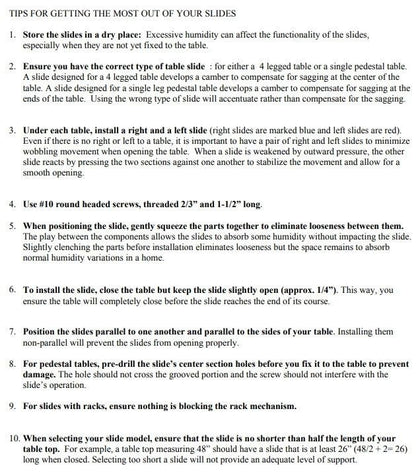 One Pair Equalizer Table Slides with Metal Gear Mechanism in Solid Wood (L & R) - KI Home