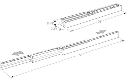 One Pair Equalizer Table Slides with Metal Gear Mechanism in Solid Wood (L & R) - KI Home